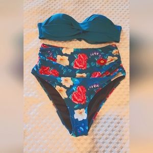 CupShe Sapphire Floral Bikini; Vintage vibe